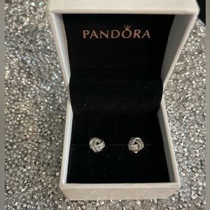 Pandora Sliver Knot Stud Earrings